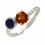 14W  Sapphire and Citrine Bypass Ring